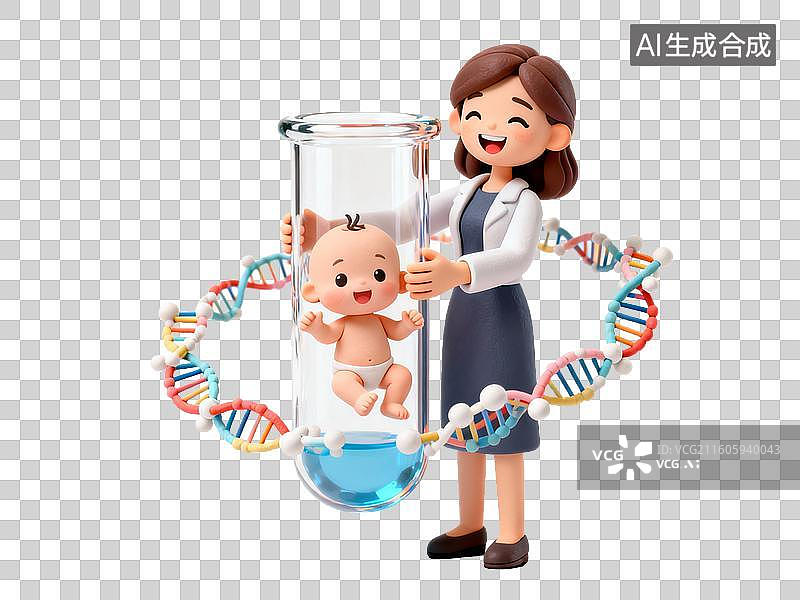 【AI数字艺术】基因工程与人类胚胎的插画图片素材