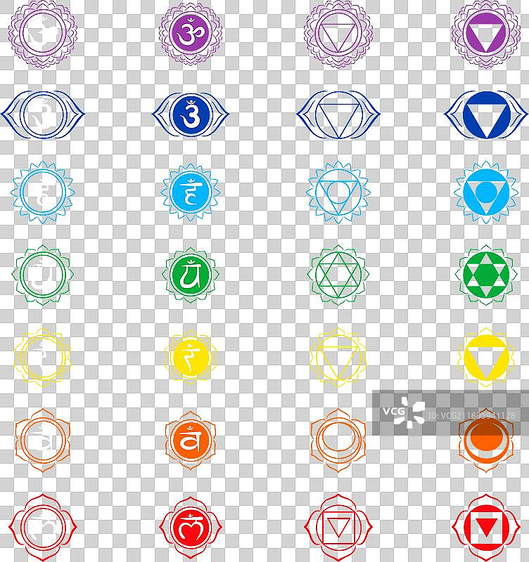 多彩的脉轮合集图片素材