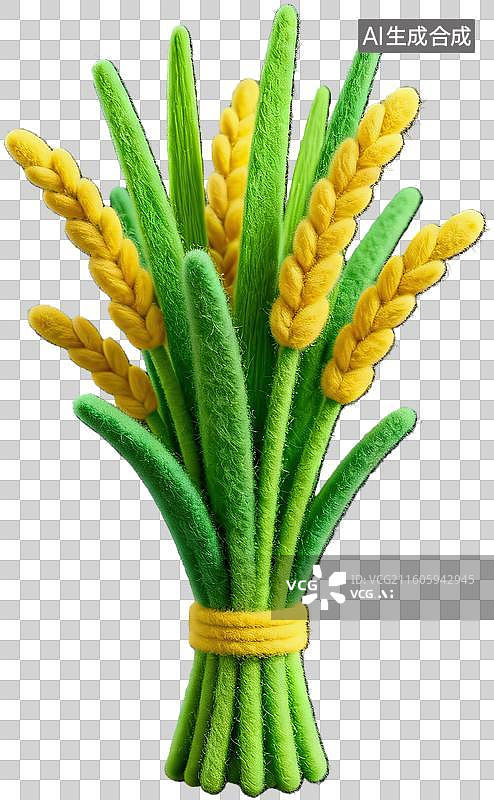 【AI数字艺术】仿真麦穗花束装饰图片素材