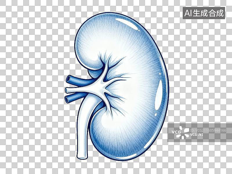 【AI数字艺术】人体肾脏结构示意图图片素材