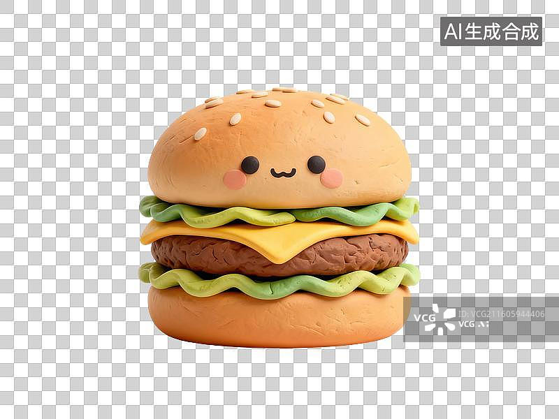 【AI数字艺术】卡通风格汉堡包图片素材