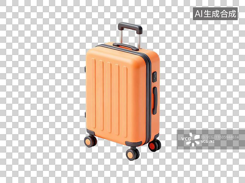 【AI数字艺术】橙色硬壳行李箱图片素材
