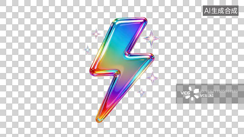 【AI数字艺术】彩虹闪电图案图片素材