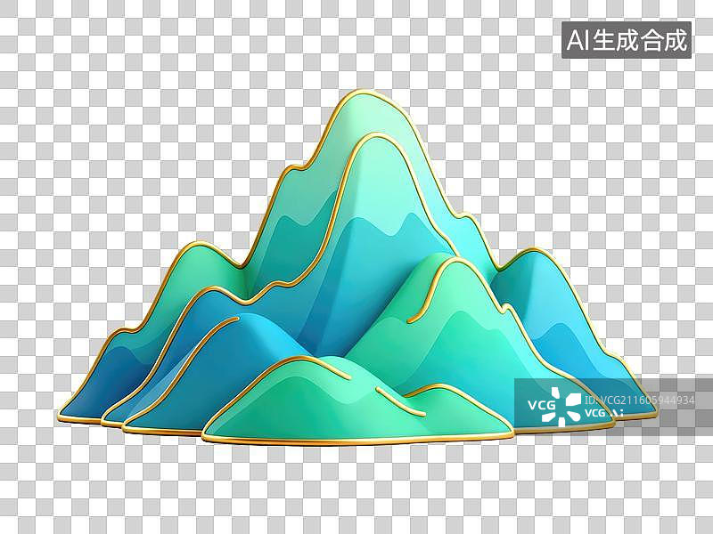 【AI数字艺术】彩色山峰插画图片素材