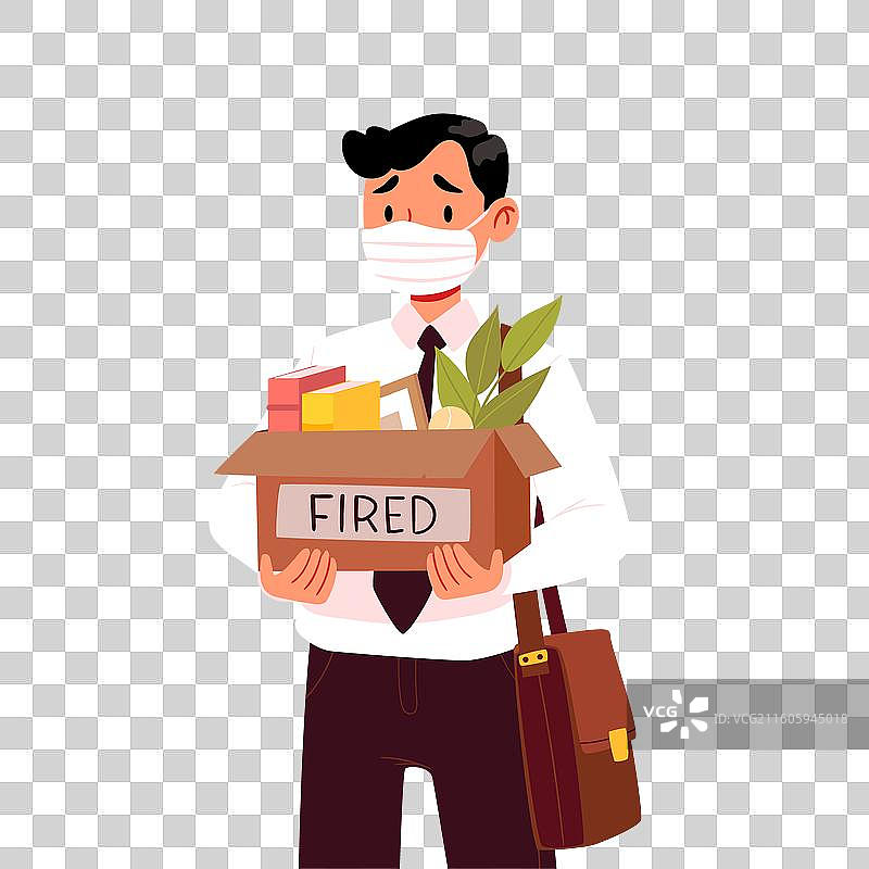 因新冠疫情失业的男子图片素材