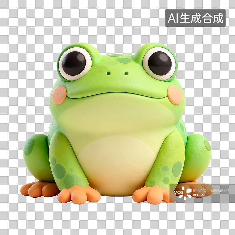 【AI数字艺术】可爱卡通绿色青蛙图片素材