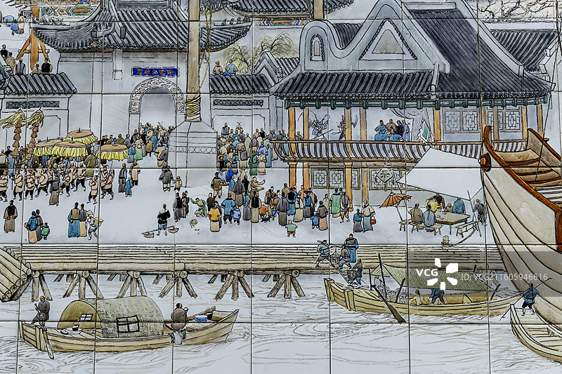 天津市古文化街天后宫：春节民俗瓷板画图片素材