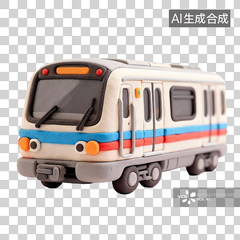 【AI数字艺术】卡通风格黏土地铁模型图片素材