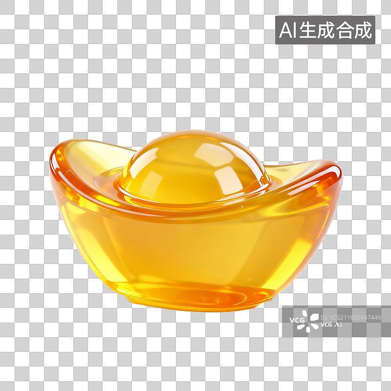 【AI数字艺术】金色琉璃元宝图片素材