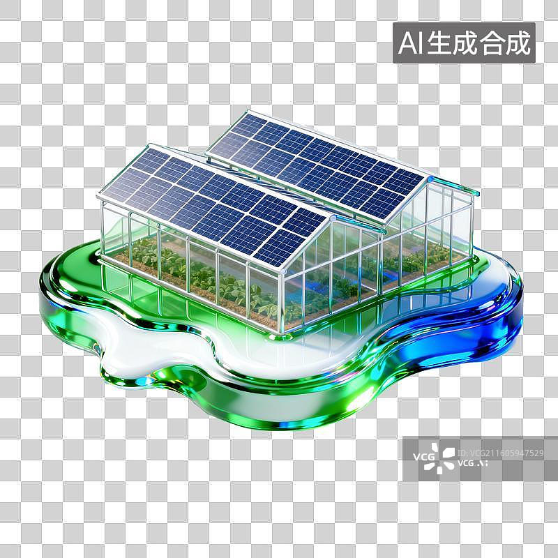 【AI数字艺术】太阳能光伏温室大棚图片素材