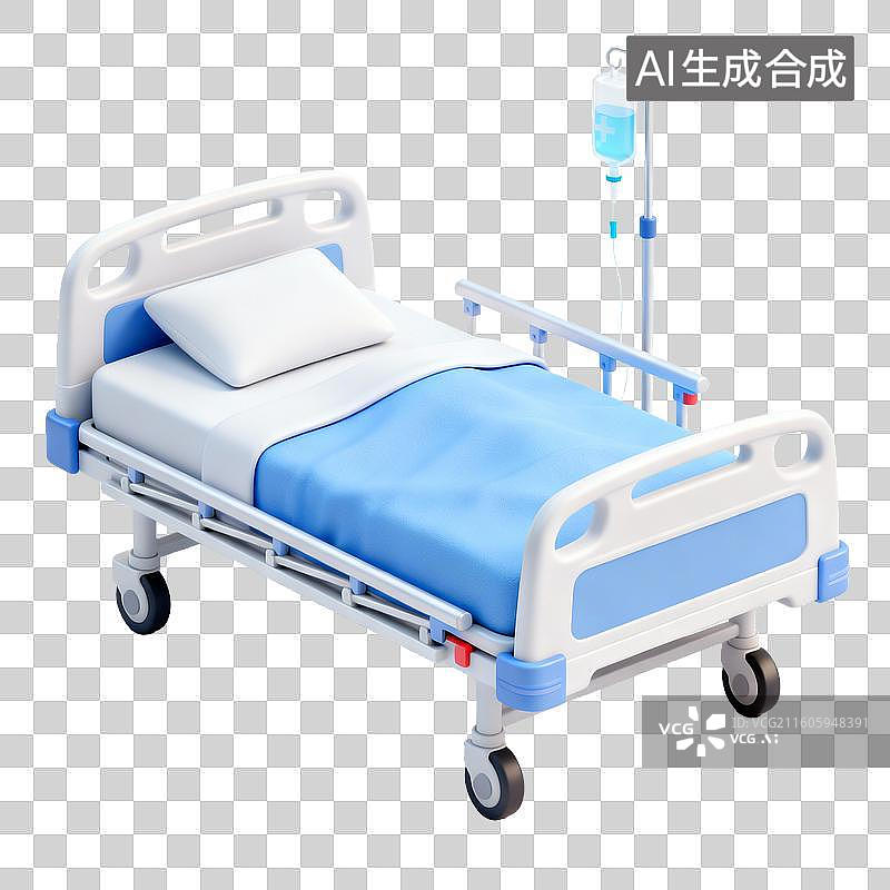 【AI数字艺术】卡通风格医院病床图片素材