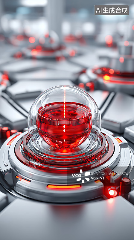 【AI数字艺术】实验室中的红色液体实验装置图片素材