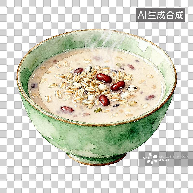 【AI数字艺术】一碗热气腾腾的杂粮粥图片素材