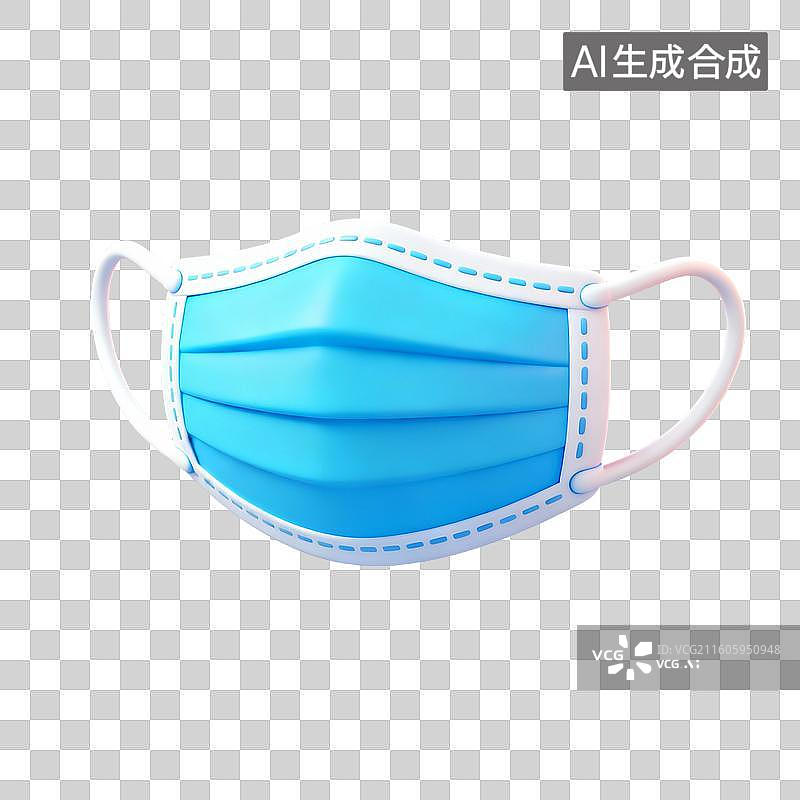 【AI数字艺术】3D拟物风格医疗器械医疗用品元素口罩图片素材