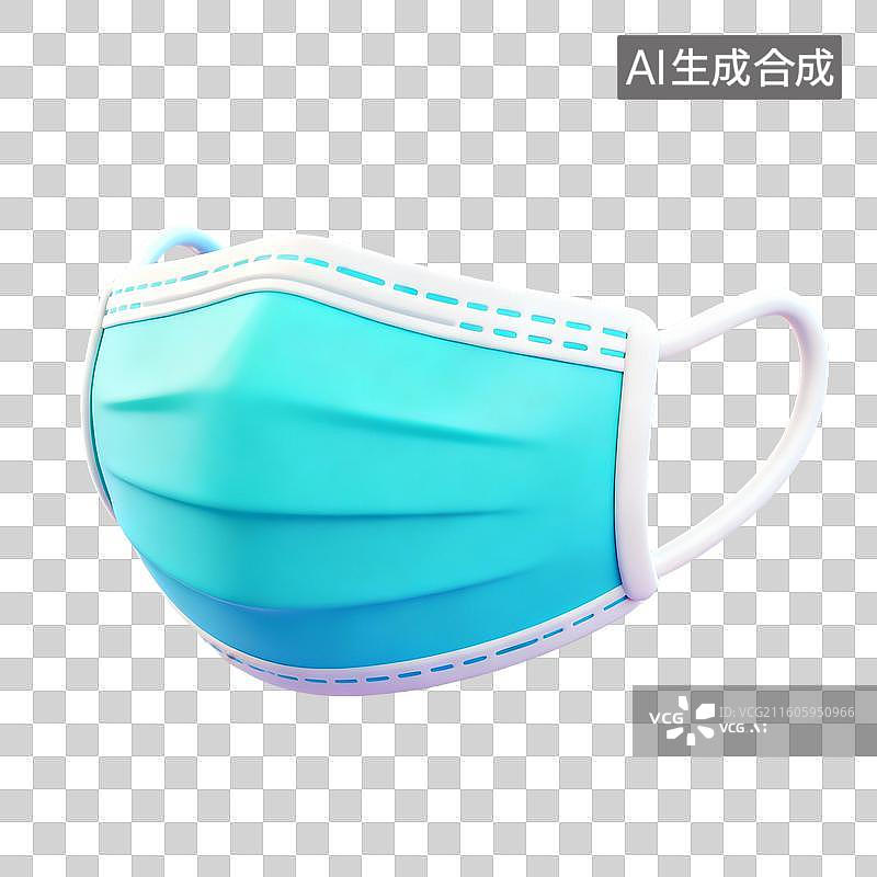 【AI数字艺术】3D拟物风格医疗器械医疗用品元素口罩图片素材
