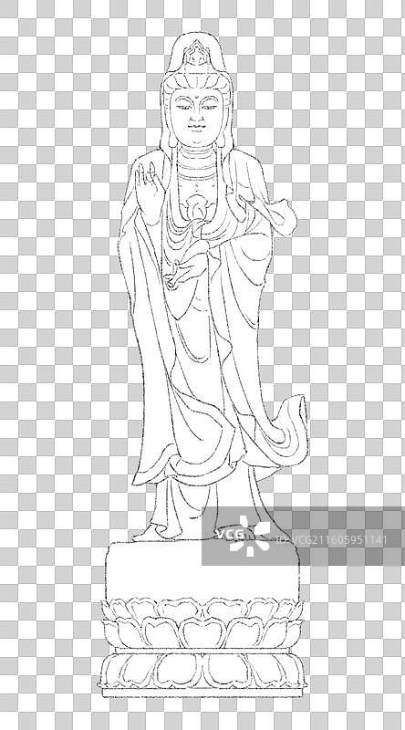 甘肃敦煌雷音寺观音像图片素材