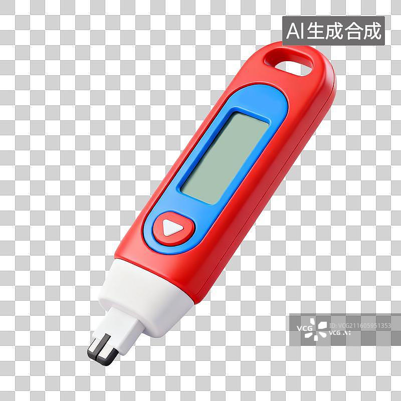 【AI数字艺术】3D拟物风格医疗器械医疗用品元素血糖仪图片素材