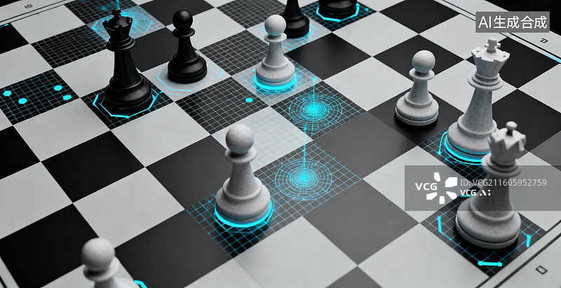 【AI数字艺术】智能棋盘上的未来对弈图片素材