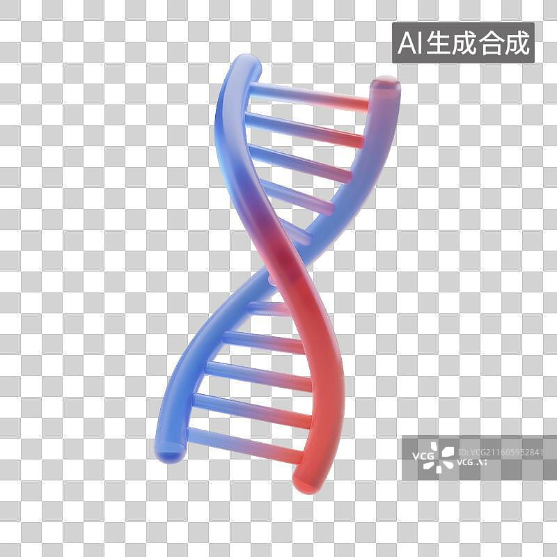 【AI数字艺术】3D渲染，透明质感，DNA，脱氧核糖核酸，生物科技，遗传学，免抠元素图片素材