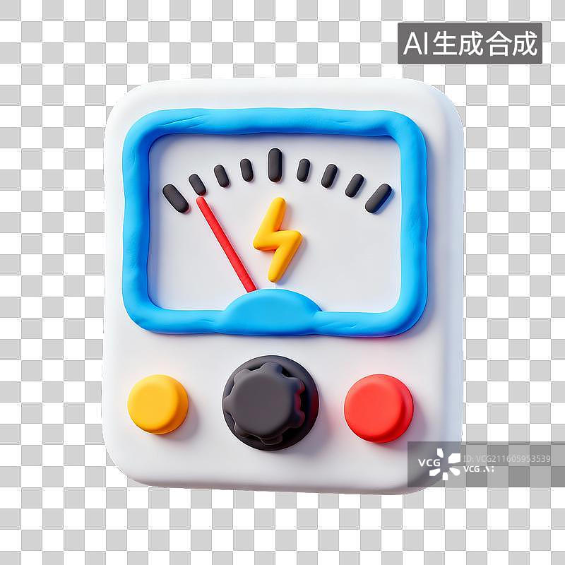 【AI数字艺术】卡通风格电力仪表图标图片素材