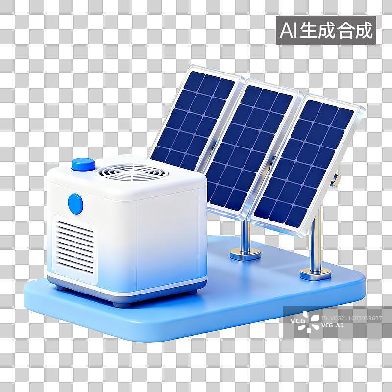 【AI数字艺术】太阳能供电设备模型图片素材