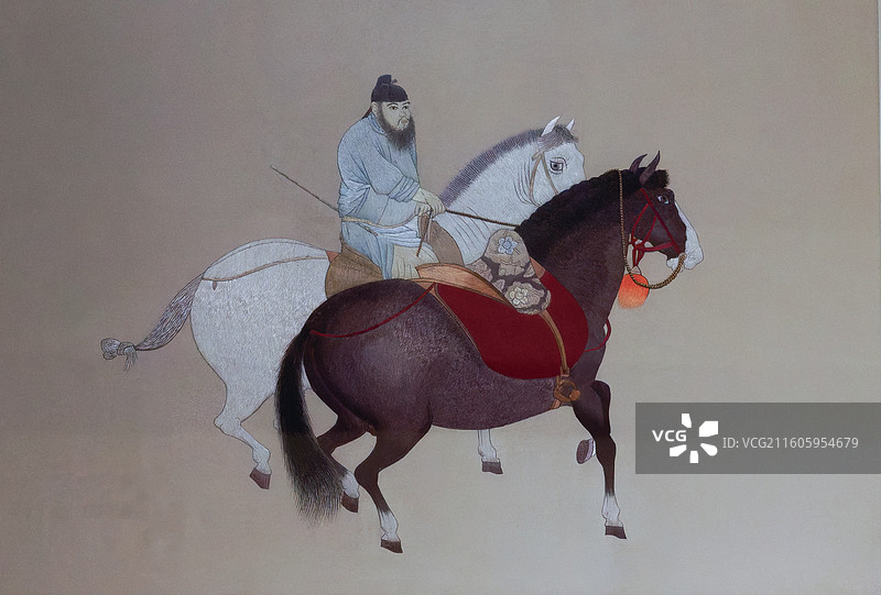 开封，非遗，宋绣，相马图图片素材