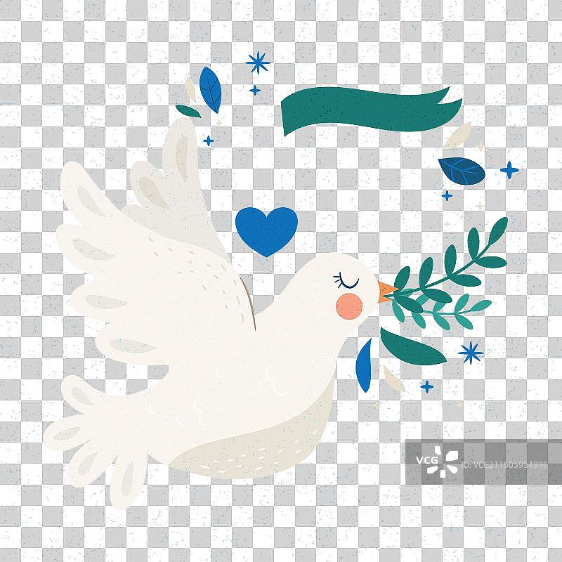 手绘和平日活动标签图片素材