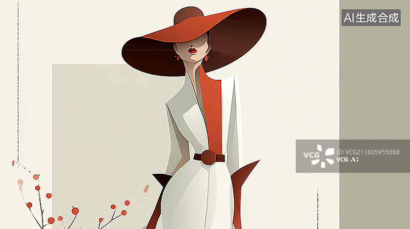 【AI数字艺术】时尚女性购物抽象插画图片素材