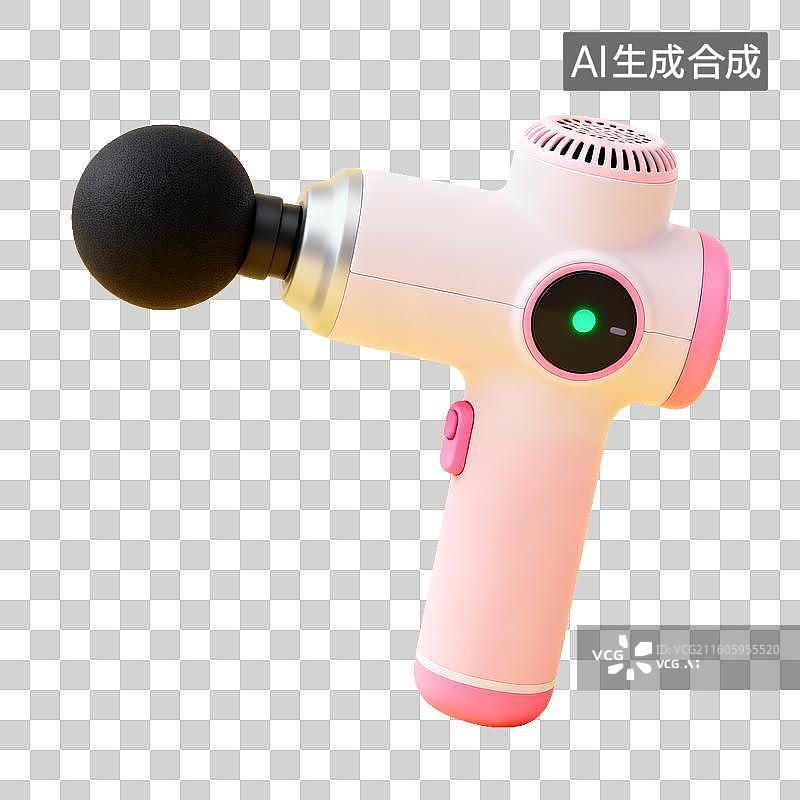 【AI数字艺术】医疗健康 筋膜枪 粉色手持按摩枪图片素材