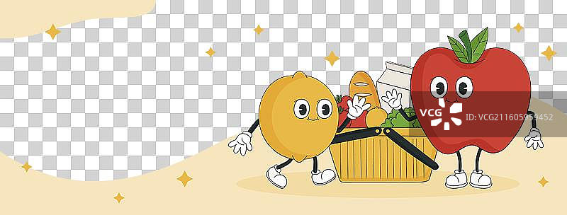 手绘超市脸书封面图片素材