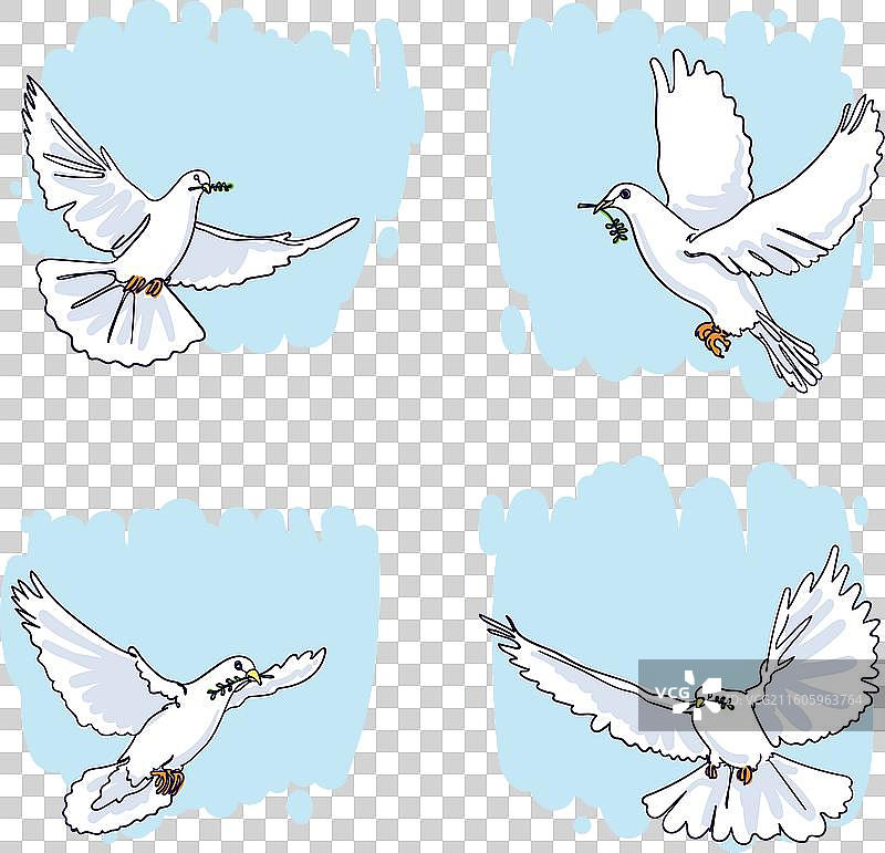 手绘国际和平日标签图片素材