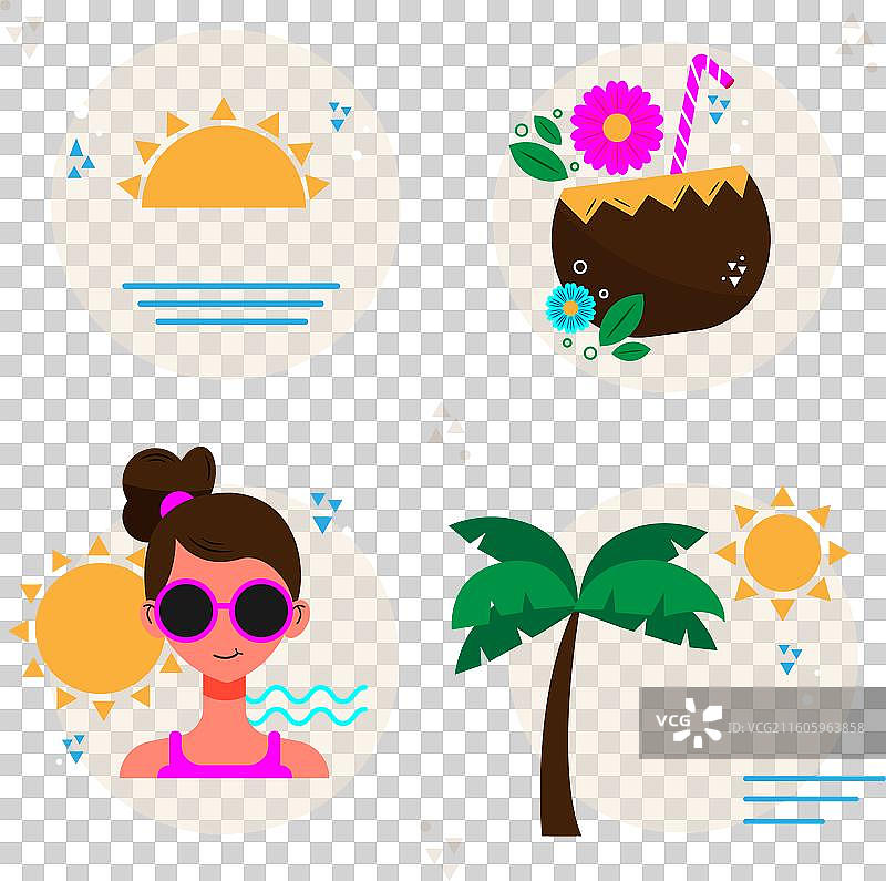 夏季标签集合图片素材