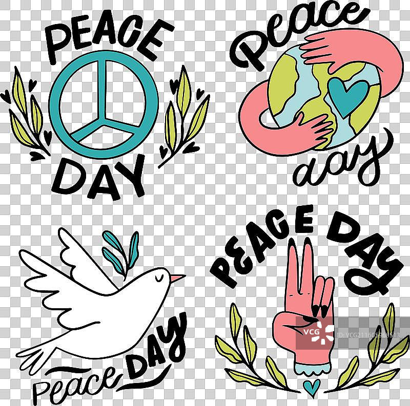 精美的世界和平日标签合集图片素材