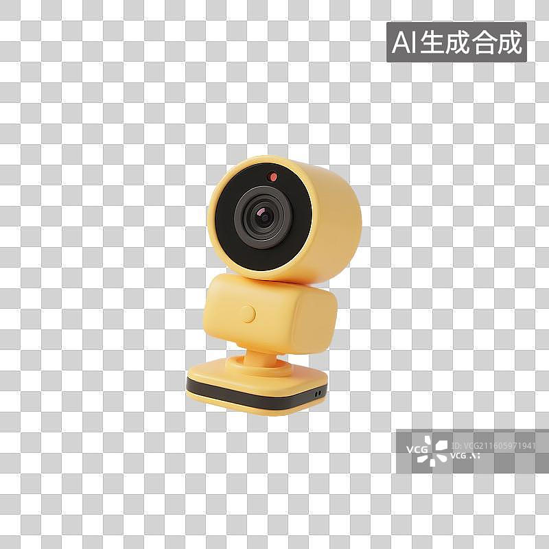【AI数字艺术】3D渲染，摄像头，监控摄像头，数码产品，办公用品，免抠元素图片素材