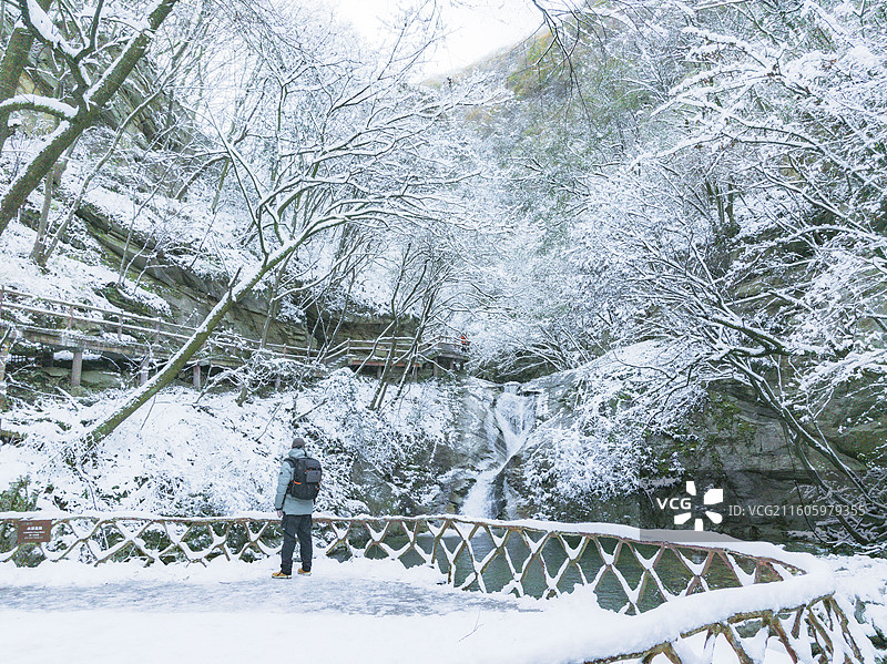 航拍太平国家森林公园雪景图片素材