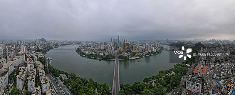 广西柳州柳江城区航拍图片素材