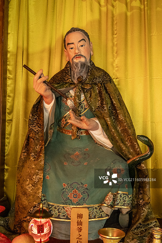 天津市古文化街天后宫：碧霞元君殿柳仙爷之位图片素材