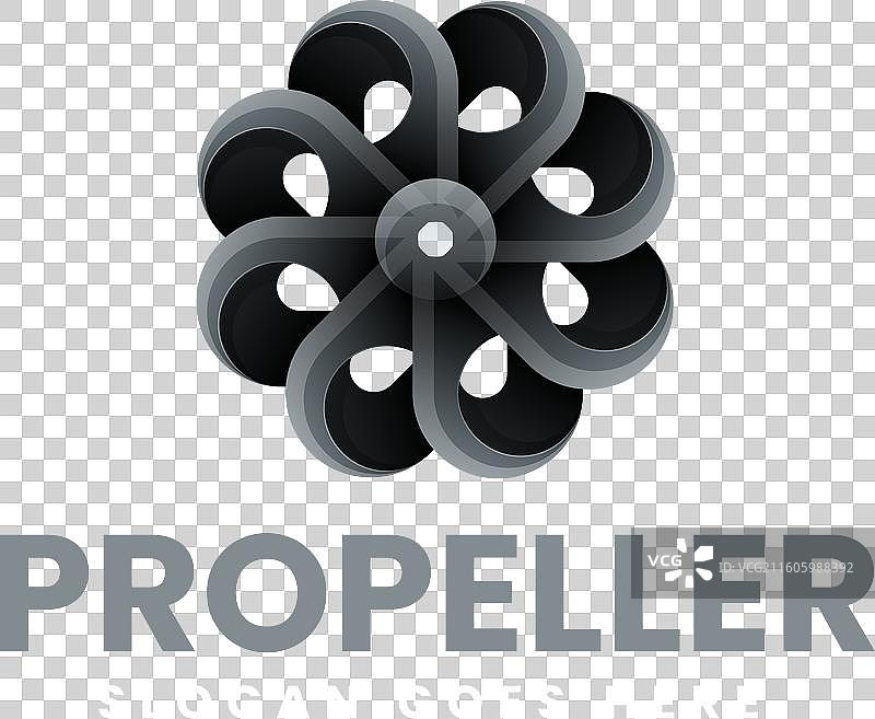 渐变多彩风格的螺旋桨标志图片素材