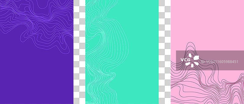 平滑波浪纹的线性抽象背景图片素材