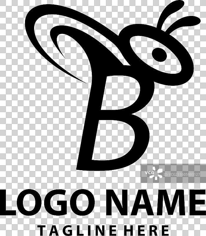 字母B蜜蜂标志设计图片素材