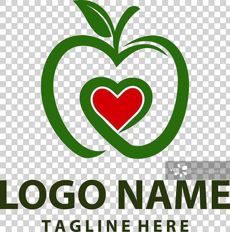 爱心苹果标志设计图片素材