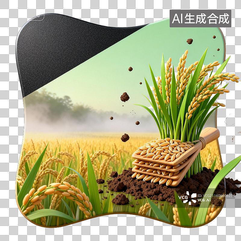 【AI数字艺术】田园稻谷丰收与农耕场景图片素材