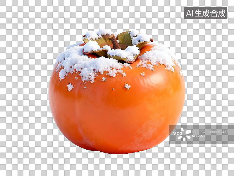 【AI数字艺术】雪覆盖的柿子图片素材