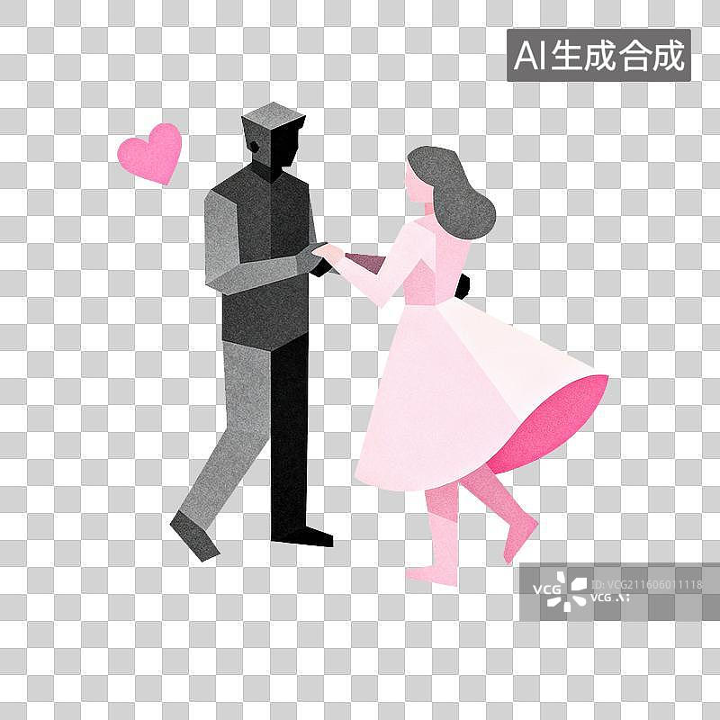 【AI数字艺术】情侣跳舞-七夕节图片素材