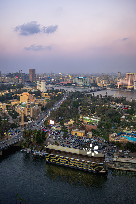 开罗尼罗河城市风光图片素材