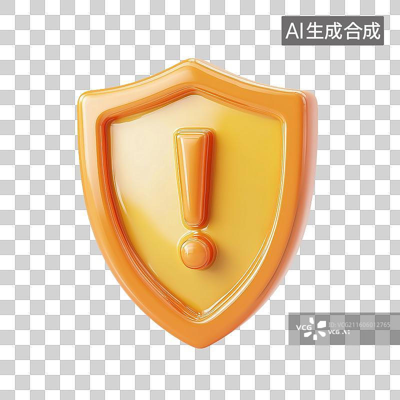 【AI数字艺术】警示盾牌图标图片素材