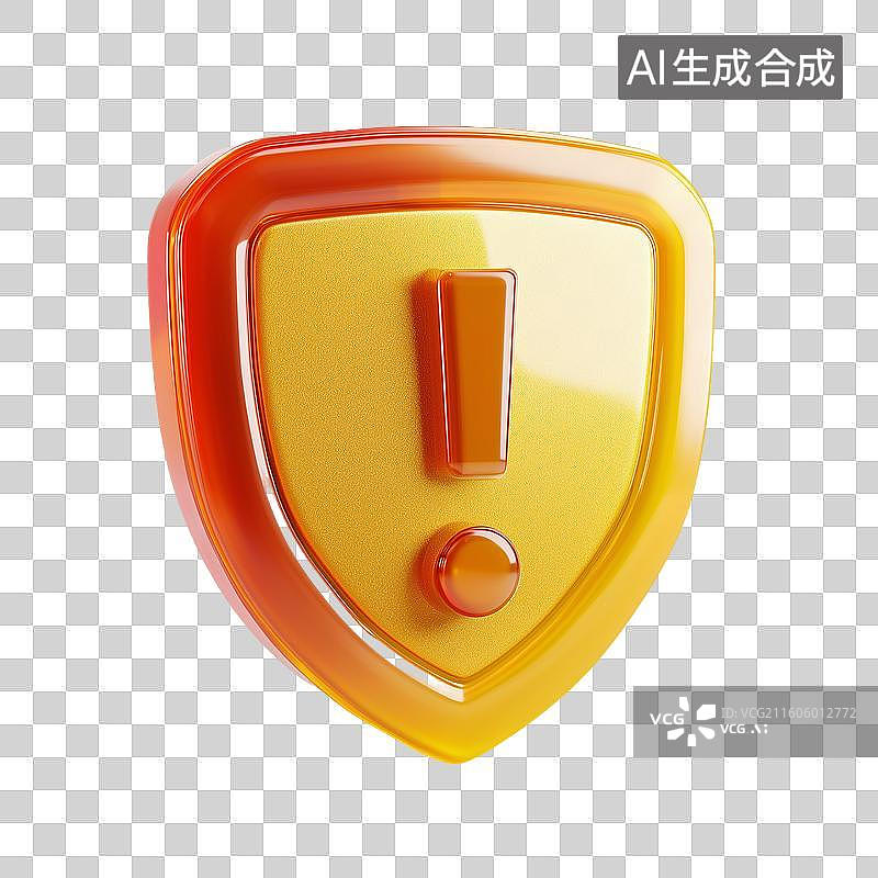 【AI数字艺术】警示盾牌图标图片素材