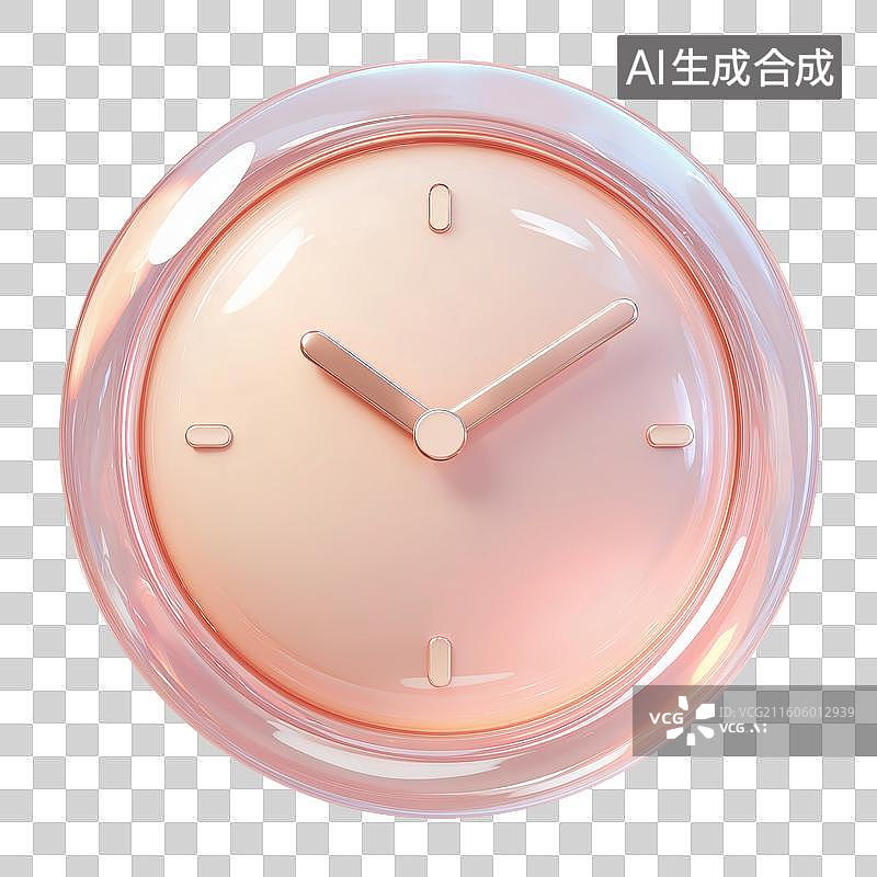 【AI数字艺术】果冻质感时钟图标图片素材