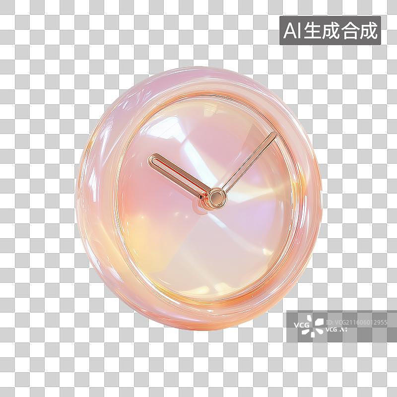 【AI数字艺术】果冻质感时钟图标图片素材