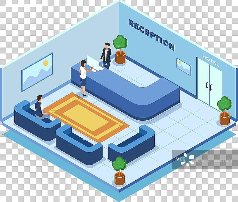 等距酒店接待处图片素材